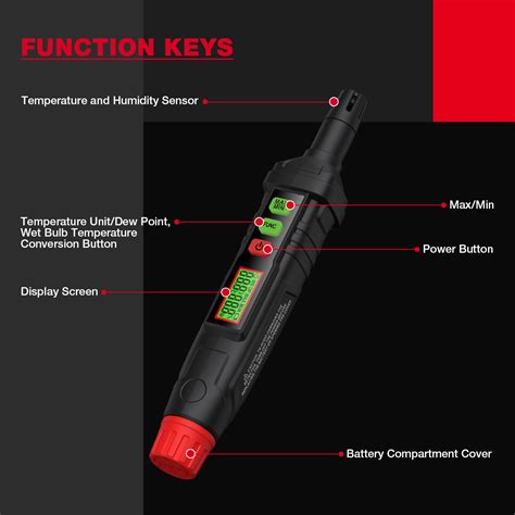 HABOTEST HT62 Temperature Humidity Meter 4 In 1 Digital Moisture