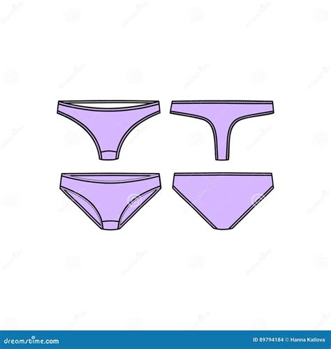 Lingerie Drawn Vector Women S Panties Underwear Stock Vector