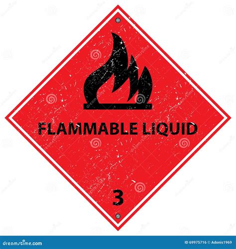 Flammable Liquid sign stock vector. Illustration of blaze - 69975716