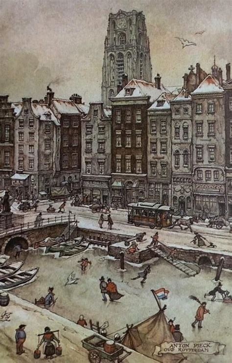 Anton Pieck Rotterdam Christmas Illustration Holland City Photo