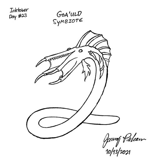 Inktober 2021 - Day 23: Goa'uld Symbiote by JaberandCamgar on DeviantArt