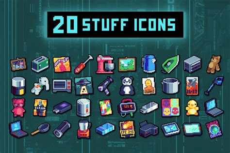 Household Stuff 32x32 Icons Pixel Art - CraftPix.net