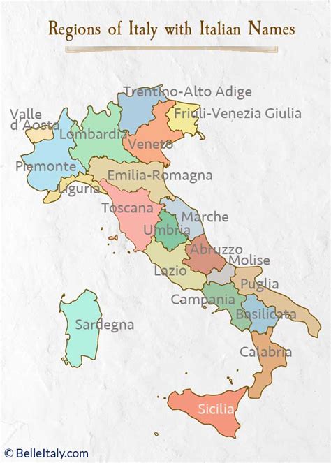 Map Of Italy Regions Helps You Locate Each Italian Region