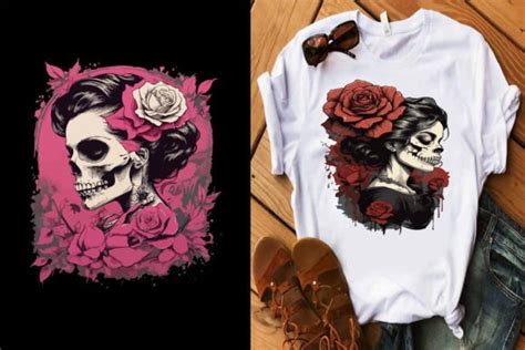 Sugar Skull T Shirt Design Ai Prompts Graphic By Tee Shop Lover