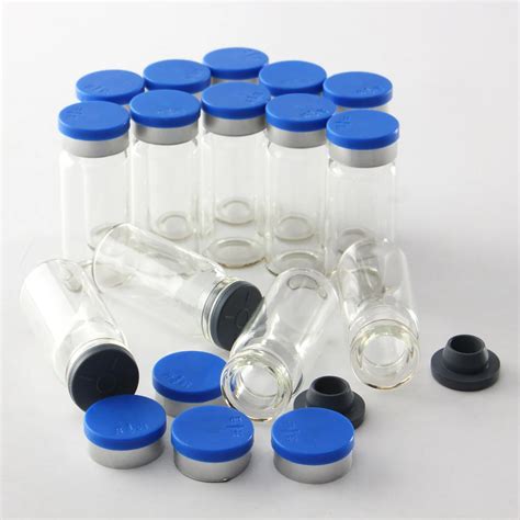 100pcs 10ml Clear Injection Glass Vial With Flip Off Caps And Stopper