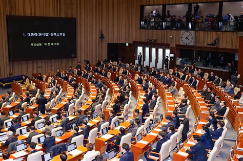 속보 윤석열 대통령 탄핵소추안 표결 시작