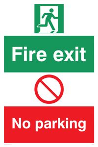 No Parking Fire Exit Signs