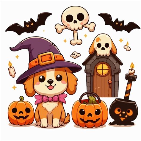 Premium Vector Cute Halloween Dog Vector On White Background