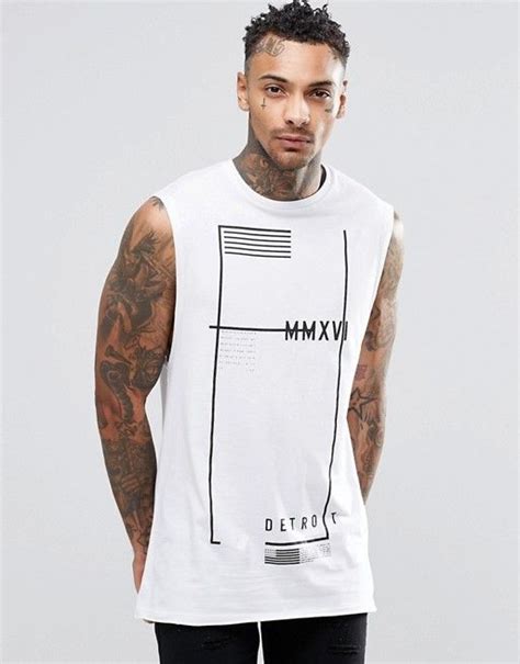 Asos Longline Sleeveless T Shirt With Flag Print Asos New T Shirt