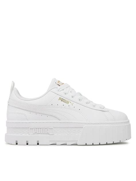 Sneakersy Puma Mayze Lth Jr 384527 Biały eobuwie pl