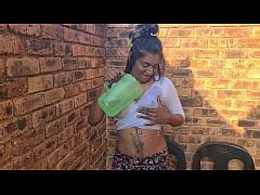 Pouring Water On My White Shirt To Show Off My Dark Desi Nipple Stands Playing With My Boob