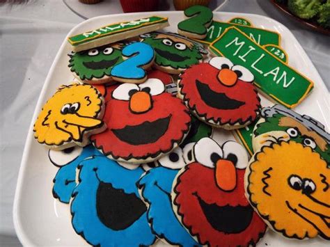 Sesame Street Sugar Cookies Etsy Elmo Cookies Sesame Street Cookies