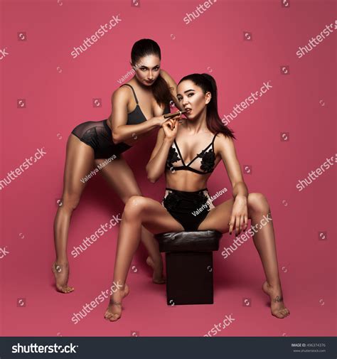 Couple Girls Lingerie Sexy Pose Stock Photo Shutterstock