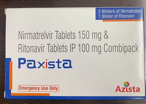 Paxista Paxlovid Generic Nirmatrelvir Mg And Ritonavir Mg