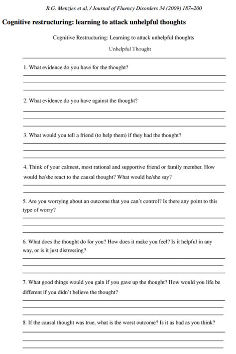 Decatastrophizing Worksheet Worksheet Decatastrophizing