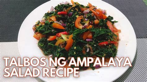 Talbos Ng Ampalaya Bitter Gourd Tendrils Salad Youtube