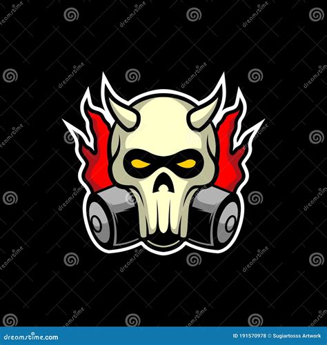 Flaming Skull Logo Stock Vector Illustration Of Patch 191570978