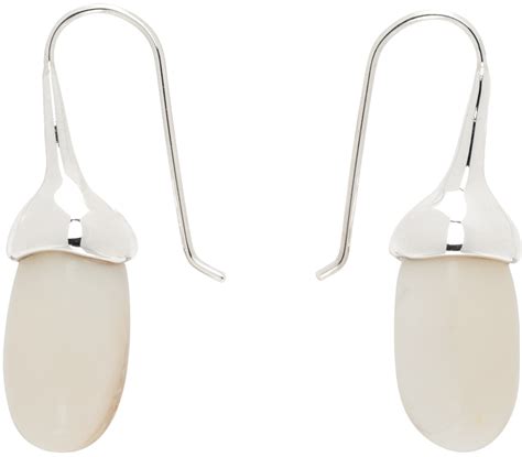 Sophie Buhai Silver White Dripping Stone Earrings Ssense