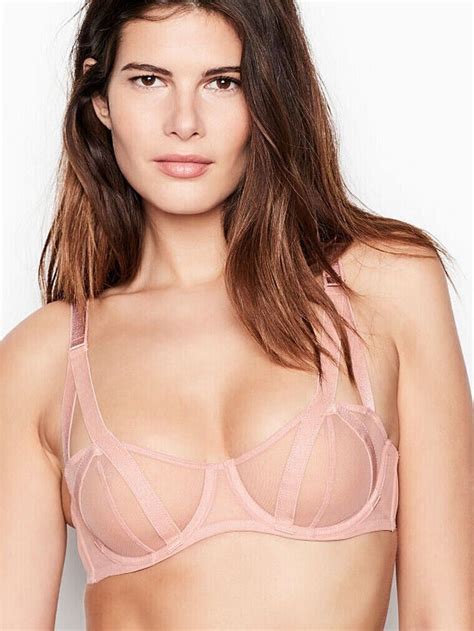 Nwt Victorias Secret Very Sexy Unlined Sheer Mesh Bra Strappy Banded