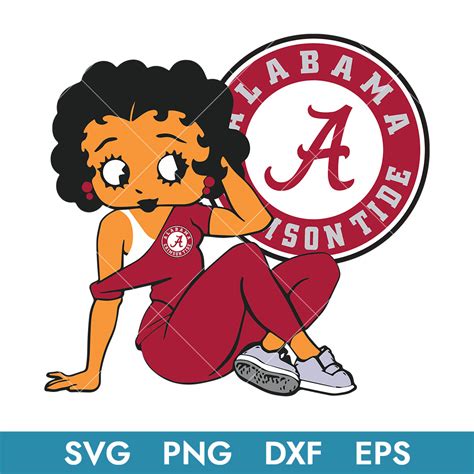 Alabama Crimson Tide Betty Boop Svg Alabama Crimson Svg Be Inspire