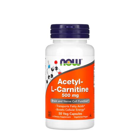 Now Acetyl L-Carnitine 500mg Cápsulas x50 – FarmatoGo