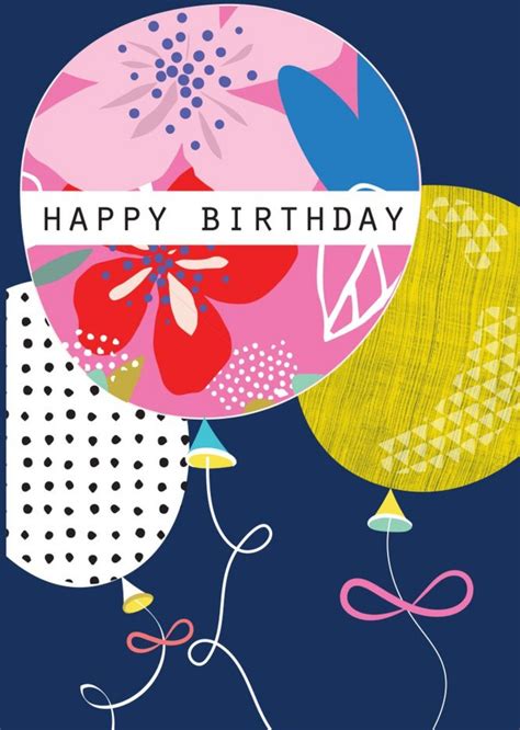 Birthday Balloons Card | Happy birthday cards, Happy birthday messages ...