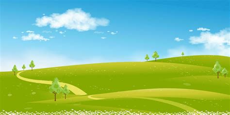 Spring Landscape Green fields,Mountain,Blue Sky and Clouds Background ...