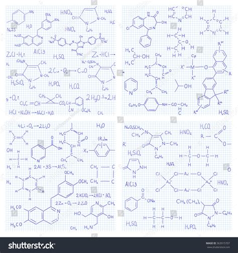 Collection Seamless Vector Backgrounds Chemistry Formulas Stock Vector (Royalty Free) 363915707 ...