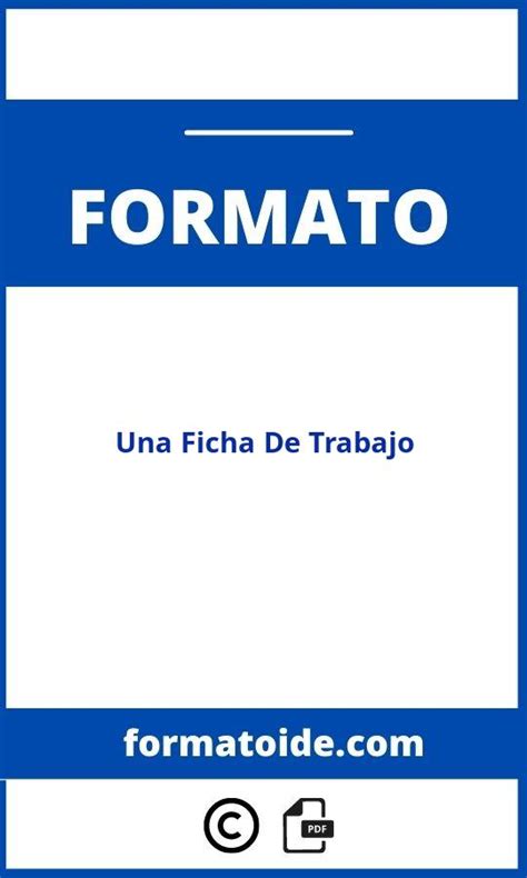 Formato De Una Ficha De Trabajo WORD Modelo PDF