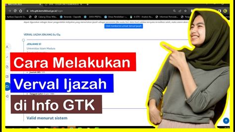 Cara Melakukan Verval Ijazah Di Info Gtk Youtube