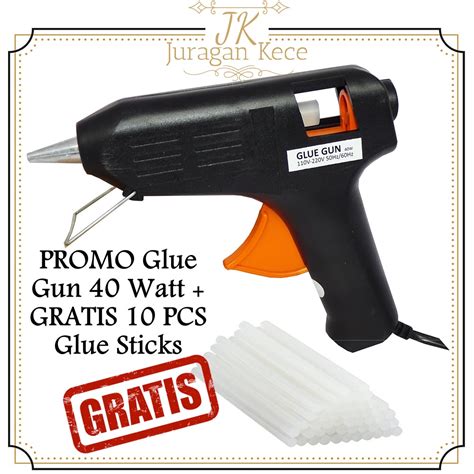 Jual Alat Lem Tembak Hot Melt Glue Gun W Pistol Panas GRATIS Pcs Glue Sticks Refill