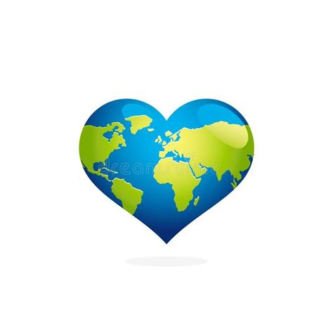 Earth Day Heart Shaped Globe Vector