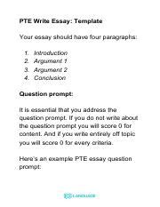 Pte Writing Essay Template Pdf 2021 | Sitedoct.org