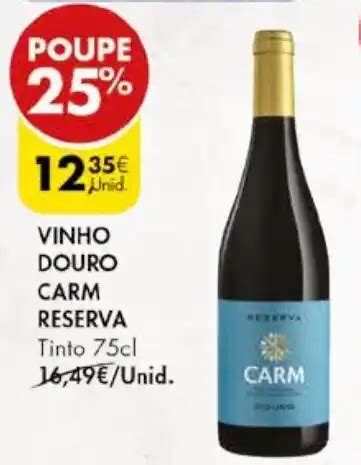 Promoção VINHO DOURO CARM RESERVA Tinto 75cl em Pingo Doce