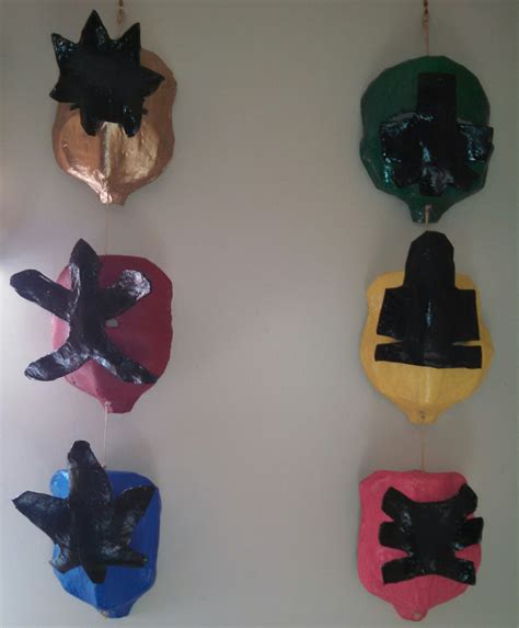 Paper mache Power Ranger Masks I made for my grandson! | Power rangers ...