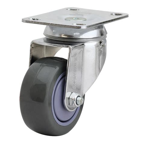 S3372 Castor Swivel Chrome Durolite Plate 75mm Poly Nylon Wheel