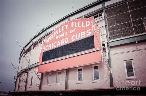 Retro Wrigley Field Sign Photograph By Paul Velgos Fine Art America