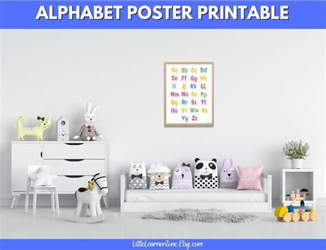 Printable Alphabet Poster, Kids Alphabet Chart, Colorful ABC Chart ...