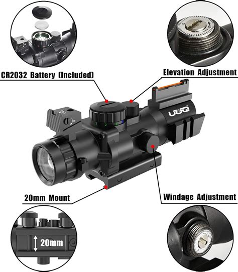 Uuq Prism Mira Para Rifle De X Con Ret Culos De Triple Iluminaci N