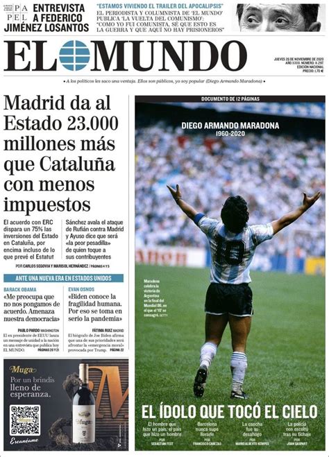 Diego Maradona En Las Portadas De Los Diarios Del Mundo