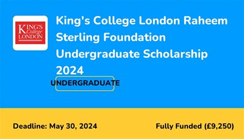 King's College London Raheem Sterling Undergraduate Scholarship 2024 ...