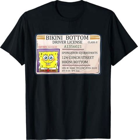 Mademark X SpongeBob SquarePants SpongeBob Bikini Bottom SpongeBob Driver License SpongeBob T