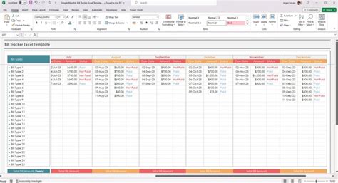 Simple Monthly Bill Tracker Excel Template, Bill Payment Tracker Excel ...