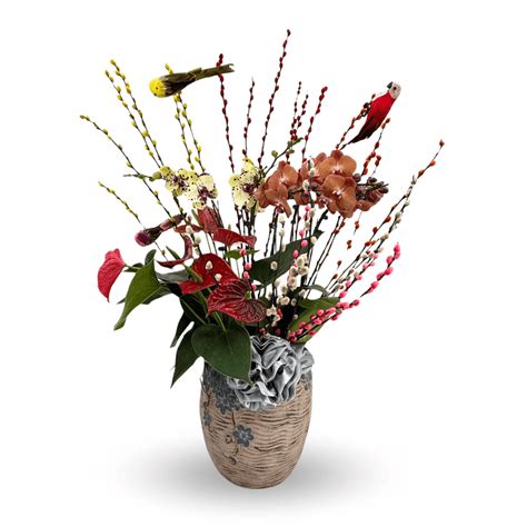 Pussy Willow Arrangement Bird Of Paradise Toh Garden Singapore