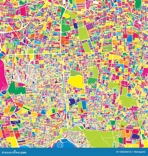 Tehran, Iran, Colorful Vector Map Stock Vector - Illustration of vector