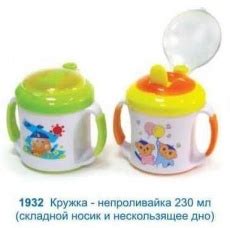 Кружка-непроливайка (складной носик и нескользящее дно)