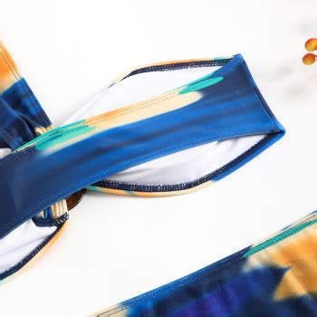 Wholesale S Xl New Color Patchwork Padded Bikini Drawstring Mesh Three Piece Swimsuit