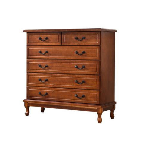 Traditional Style Narrow Lingerie Chest With Self Close Drawers Made From Wood Dark Coffee
