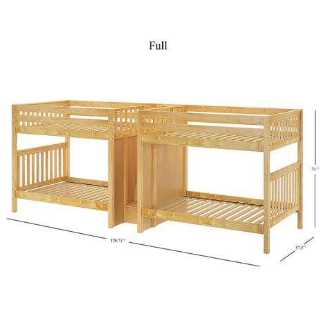 Full Quad Bunk with Stairs in Middle – Maxtrix Kids