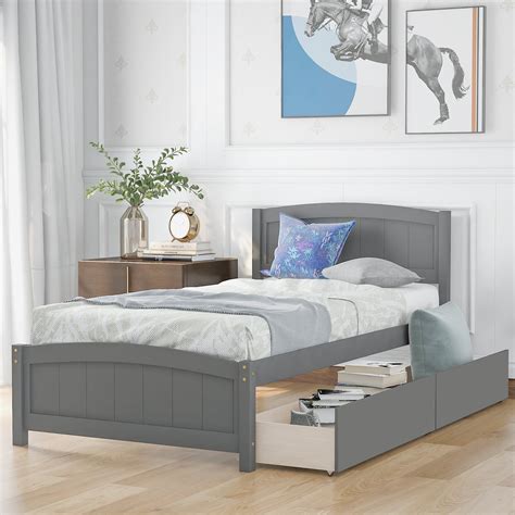 Bairbre Twin Solid Wood Storage Platform Bed - Walmart.com